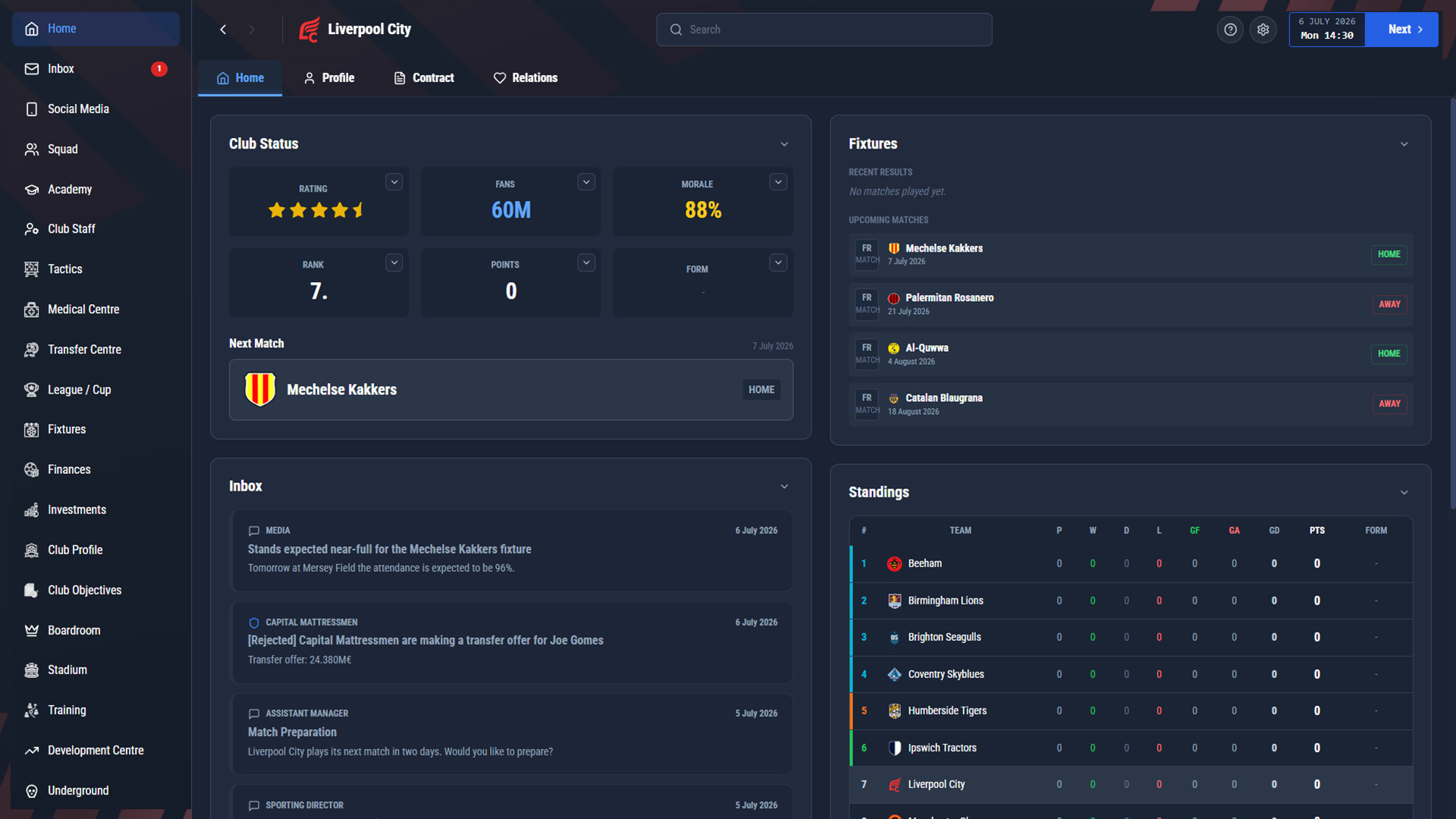 职业足球经理27/Pro Soccer Manager 27 游戏截图 1