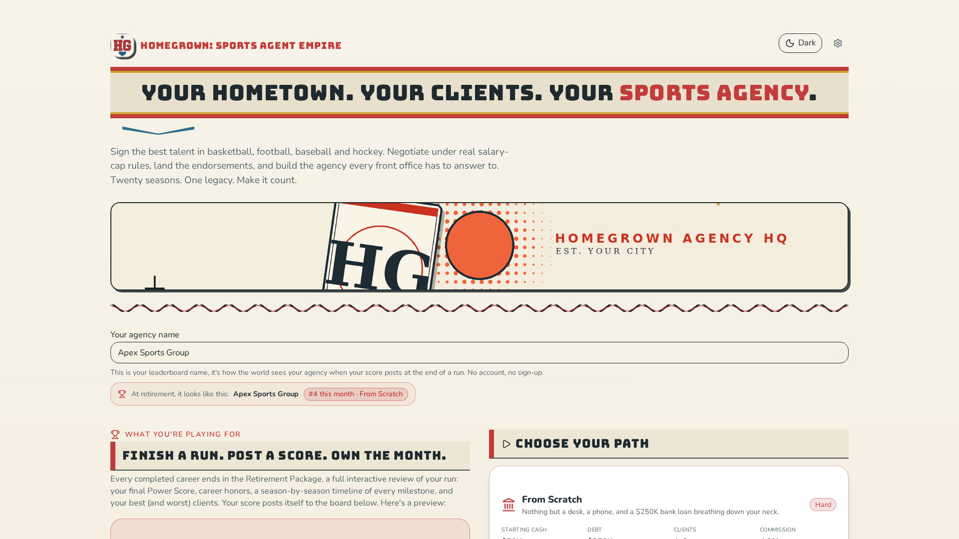 体育经纪人大亨/Homegrown: Sports Agent Empire 游戏截图 1