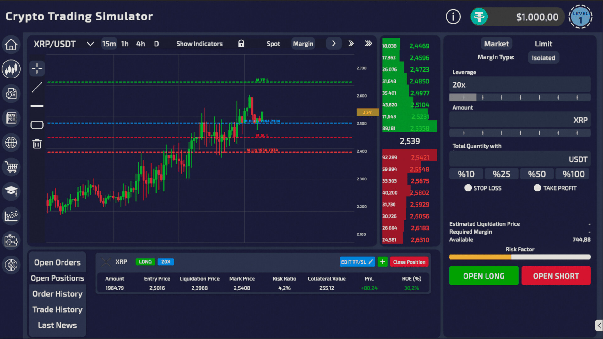 加密货币交易模拟器/Crypto Trading Simulator 游戏截图 1